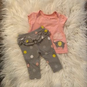 Child of Mine 0-3 Month Pink & Gray outfit